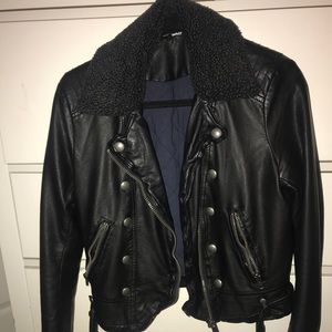 Free People black faux leather jacket